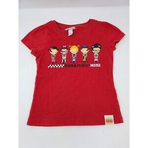 GWEN STEFANI HARAJUKU MINI RED SHORT SLEEVE T-SHIRT TOP GRAPHIC TEE GIRLS 5T
